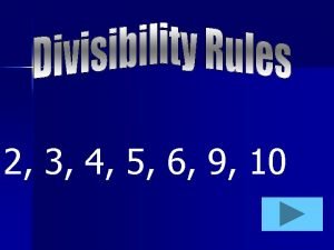 Divisibility rules 5