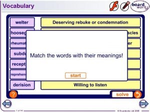 Vocabulary 1 of 14 Boardworks Ltd 2006 Copy