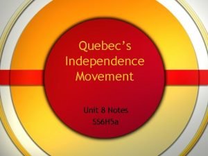 Quebecs Independence Movement Unit 8 Notes SS 6