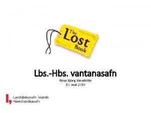 Lbs Hbs vantanasafn Rsa Bjrg Jnsdttir 10 ma