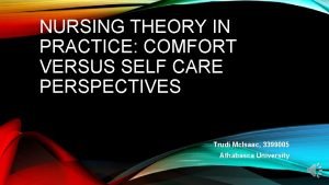 Comfort nursing theory