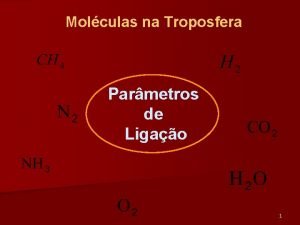 Molculas na Troposfera Parmetros de Ligao 1 Porque