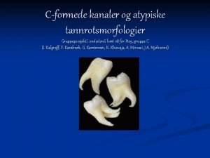 Cformede kanaler og atypiske tannrotsmorfologier Gruppeprosjekt i endodonti