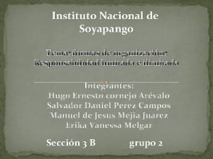 Instituto Nacional de Soyapango Tema formas de organizacin