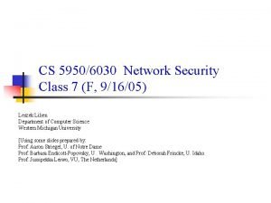 CS 59506030 Network Security Class 7 F 91605