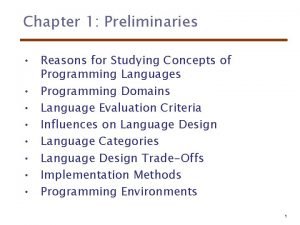 Reasons for studying concepts of programming languages