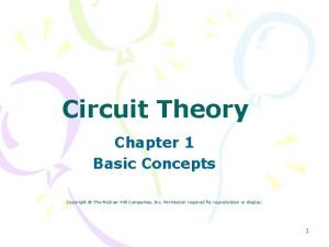 Circuit theory basic concepts