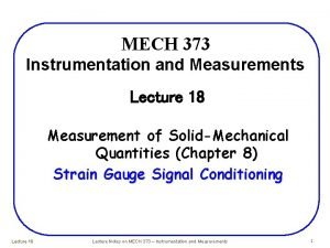 Instrumentation and measurements
