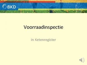 Voorraadinspectie in Ketenregister In deze film In deze