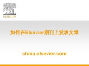 Elsevier china elsevier com Online Submission EES Prepare