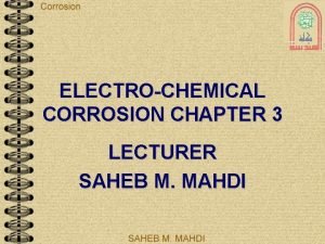 Types of electrochemical corrosion