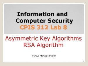 Information and Computer Security CPIS 312 Lab 8