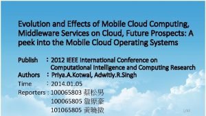 Mobile cloud computing