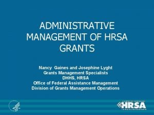 Hrsa grants management