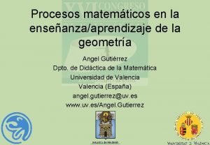 Procesos matemticos en la enseanzaaprendizaje de la geometra