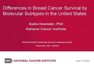 Differences in Breast Cancer Survival by Molecular Subtypes