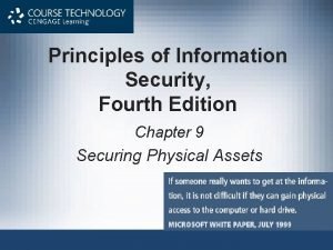 Principles of Information Security Fourth Edition Chapter 9