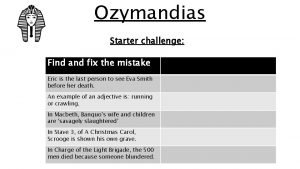 Was ozymandias a tyrant