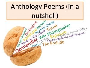 Anthology Poems in a nutshell My Las t