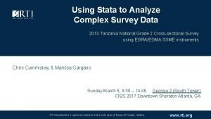 Using Stata to Analyze Complex Survey Data 2013