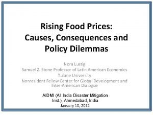 Rising food prices causes and consequences