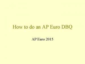 Ap euro dbq example