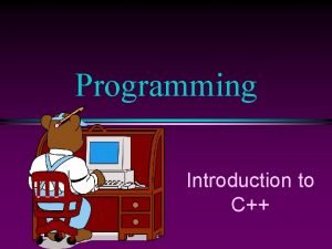 Programming Introduction to C COMP 102 Prog Fundamentals