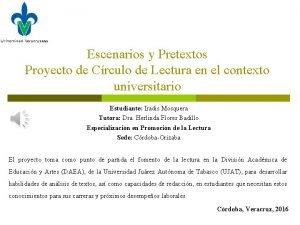 Escenarios y Pretextos Proyecto de Crculo de Lectura