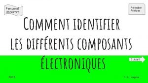 Personnel laboratoire Formation Pratique Comment identifier les diffrents