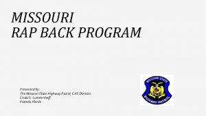 Rap back program Rap back program