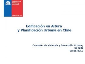 Edificacin en Altura y Planificacin Urbana en Chile