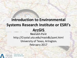 Environmental systems research institute