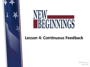 Lesson 4 Continuous Feedback DPMAP Rev 2 July
