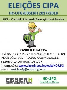 ELEIES CIPA HCUFGEBSERH 20172018 CIPA Comisso Interna de