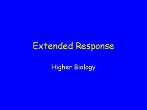 Higher biology questions