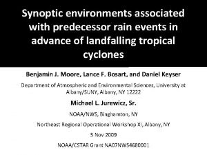 Synoptic environments associated with predecessor rain events in