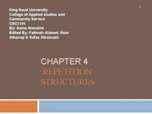 King Saud University College of Applied studies and