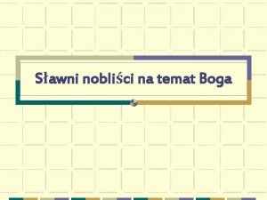 Sawni noblici na temat Boga Hannes Olof Gsta