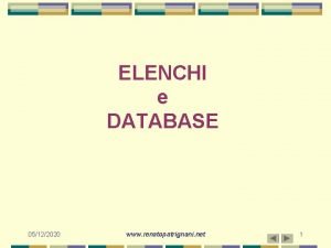 ELENCHI e DATABASE 05122020 www renatopatrignani net 1