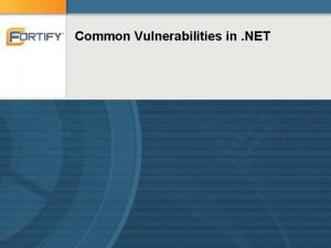 Common Vulnerabilities in NET CrossSite Scripting XSS in