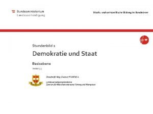 Staats und wehrpolitische Bildung im Bundesheer Stundenbild 2