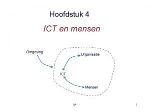 Hoofdstuk 4 ICT en mensen h 4 1