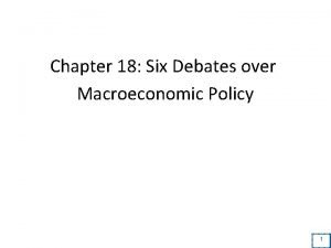 Chapter 18 Six Debates over Macroeconomic Policy 1