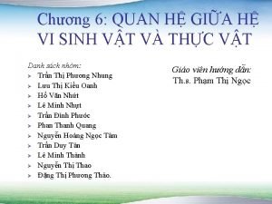 Chng 6 QUAN H GIA H VI SINH