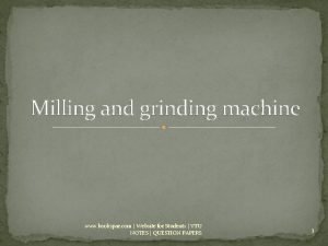 Milling and grinding machine www bookspar com Website