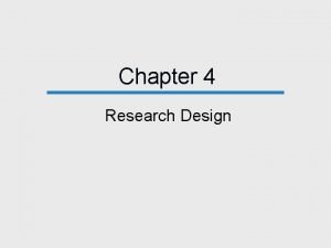 Purposes of research design