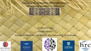 Living with dementia the experiences of Samoan families
