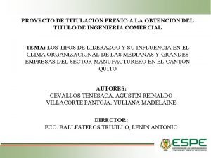 PROYECTO DE TITULACIN PREVIO A LA OBTENCIN DEL