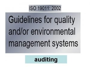 auditing ISO 19011 2002 1 2 3 4