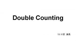 Double couting